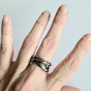 Sterling silver Trinity ring.